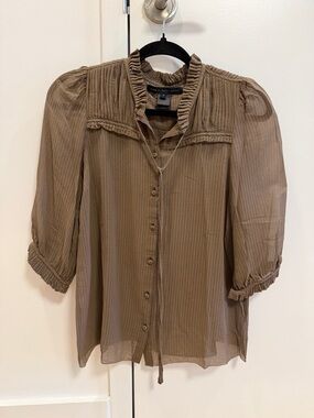 Marc Jacobs Silk Ruffle-Trim Blouse